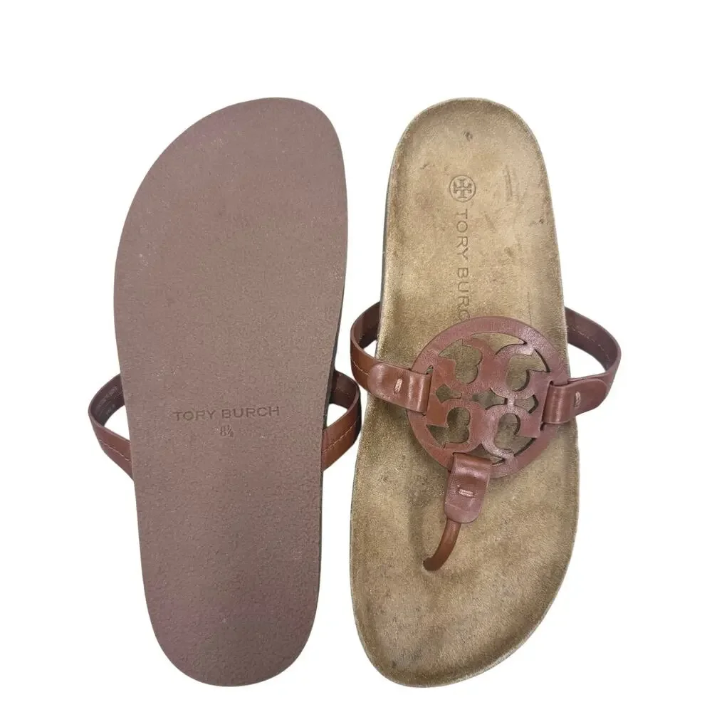 Tory Burch Miller Cloud Calf Leather Cork Brown Size 8.5